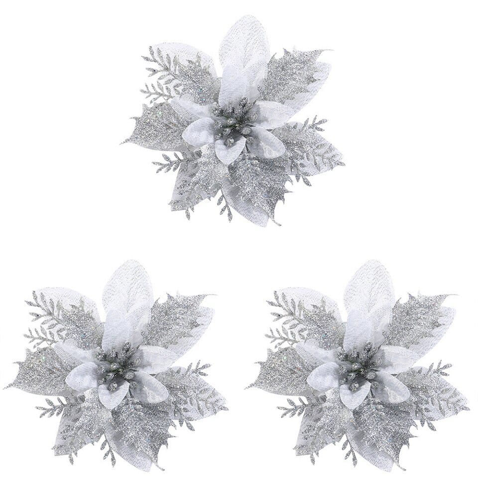 3pcs silver flower