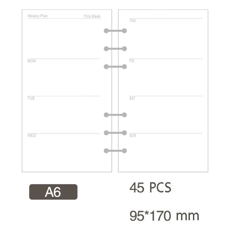 45 pcs weekly plan